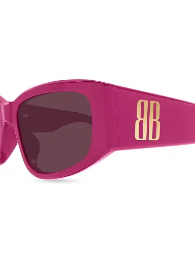 Balenciaga Women's Nano 56MM Geometric Sunglasses - Pink | Thumbnail 3