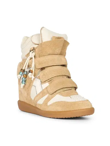 Isabel Marant Women's Bekett Suede High-Top Wedge Sneakers - Beige Chalk - Size 10 | Thumbnail 2 Isabel Marant Women's Bekett Suede High-Top Wedge Sneakers - Beige Chalk - Size 10 | Thumbnail 2
