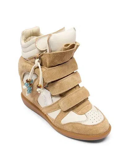 Isabel Marant Women's Bekett Suede High-Top Wedge Sneakers - Beige Chalk - Size 10 | Thumbnail 5 Isabel Marant Women's Bekett Suede High-Top Wedge Sneakers - Beige Chalk - Size 10 | Thumbnail 5