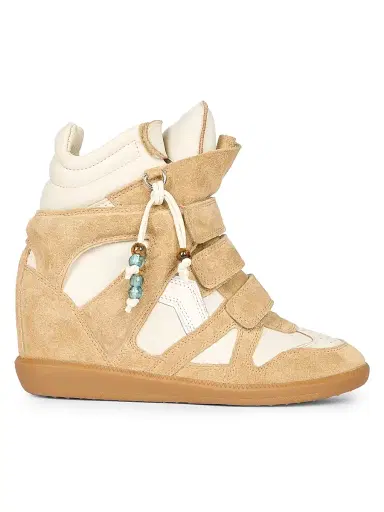 Isabel Marant Women's Bekett Suede High-Top Wedge Sneakers - Beige Chalk - Size 10 | Thumbnail 1 Isabel Marant Women's Bekett Suede High-Top Wedge Sneakers - Beige Chalk - Size 10 | Thumbnail 1