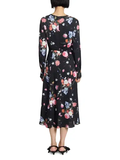 Erdem Women's Dutch Flower Midi-Dress - Dutch Flower Painting Black | Thumbnail 5 Erdem Women's Dutch Flower Midi-Dress - Dutch Flower Painting Black | Thumbnail 5