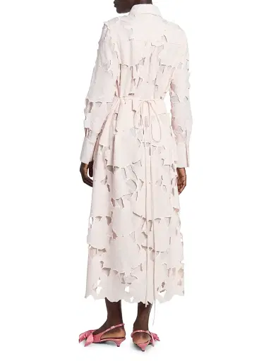 Erdem Women's Cameo Guipure Lace Shirtdress - Cameo Pink | Thumbnail 5 Erdem Women's Cameo Guipure Lace Shirtdress - Cameo Pink | Thumbnail 5