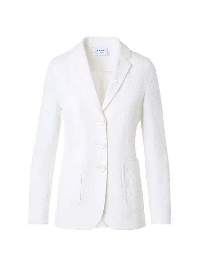 Akris punto Women's Stretch-Seersucker Single-Breasted Jacket - Cream
