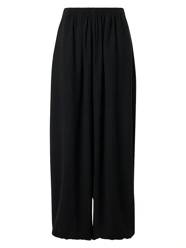 Women's Crepe Mid-Rise Wide-Leg Elasticized Pants - Black