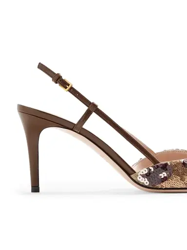 Valentino Garavani Women's VLogo Signature 80MM Slingback Pumps with Animalier Embroidery - Brown Multi - Size 10.5 | Thumbnail 6