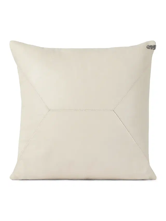 Brunello Cucinelli Grained Leather Cushion with Monili