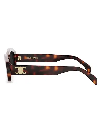Celine Women's TRIOMPHE 50MM Logo Oval sunglasses - Pink Havana Smoke | Thumbnail 3