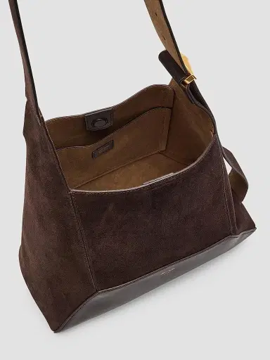 Jimmy Choo Women's Diamond Suede & Leather Hobo Bag - Coffee | Thumbnail 3
