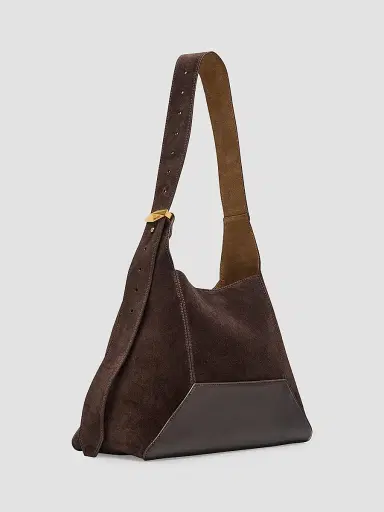 Jimmy Choo Women's Diamond Suede & Leather Hobo Bag - Coffee | Thumbnail 4