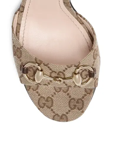 Gucci Women's Erin 85MM GG Canvas Horsebit Sandals - Beige Ebony Cocoa | Thumbnail 5 Gucci Women's Erin 85MM GG Canvas Horsebit Sandals - Beige Ebony Cocoa | Thumbnail 5
