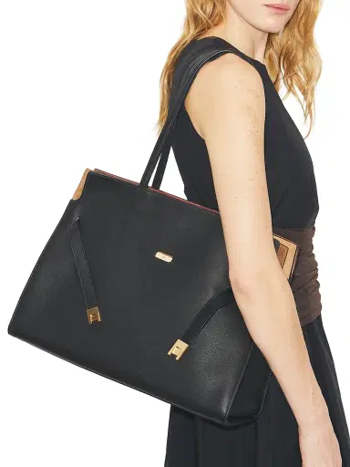 Tory Burch Women's Lee Radziwill Leather Tote Bag - Black | Thumbnail 2 Tory Burch Women's Lee Radziwill Leather Tote Bag - Black | Thumbnail 2