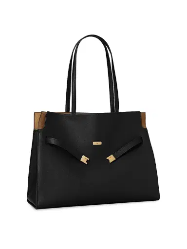 Tory Burch Women's Lee Radziwill Leather Tote Bag - Black | Thumbnail 3 Tory Burch Women's Lee Radziwill Leather Tote Bag - Black | Thumbnail 3