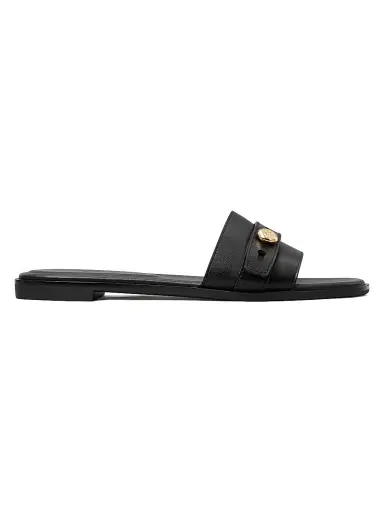 Tory Burch Women's Romy Leather Slide Sandals - Perfect Black - Size 9.5 | Thumbnail 1