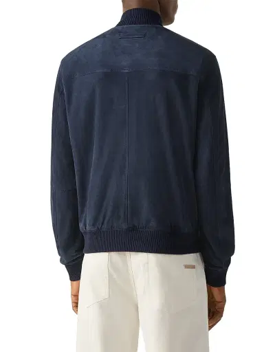 Zegna Men's Suede Blouson Jacket - Dark Indigo Blue - Size 48 | Thumbnail 3 Zegna Men's Suede Blouson Jacket - Dark Indigo Blue - Size 48 | Thumbnail 3