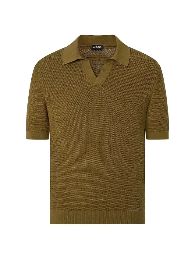 Men's Premium Cotton Polo Shirt - Olive Green