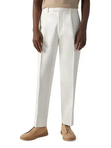 Zegna Men's Cotton and Linen Pants | Thumbnail 2