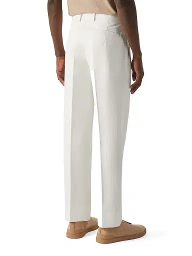 Zegna Men's Cotton and Linen Pants | Thumbnail 4