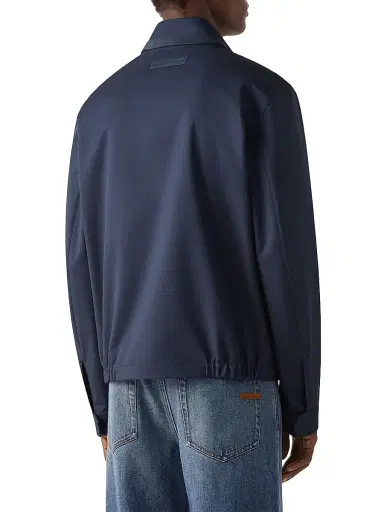 Zegna Men's Microfiber Motorin 100CC Blouson Jacket - Dark Indigo Blue - Size 46 | Thumbnail 3 Zegna Men's Microfiber Motorin 100CC Blouson Jacket - Dark Indigo Blue - Size 46 | Thumbnail 3