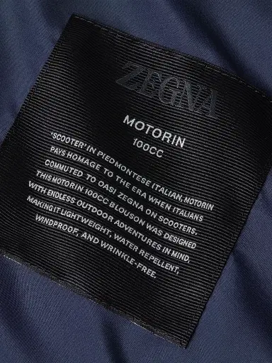 Zegna Men's Microfiber Motorin 100CC Blouson Jacket - Dark Indigo Blue - Size 46 | Thumbnail 4 Zegna Men's Microfiber Motorin 100CC Blouson Jacket - Dark Indigo Blue - Size 46 | Thumbnail 4