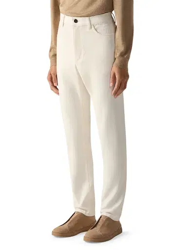 Zegna Men's Stone-Washed Cotton Roccia Jeans - White - Size 40 | Thumbnail 2