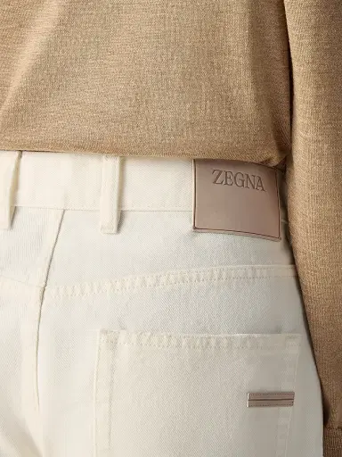 Zegna Men's Stone-Washed Cotton Roccia Jeans - White - Size 40 | Thumbnail 5