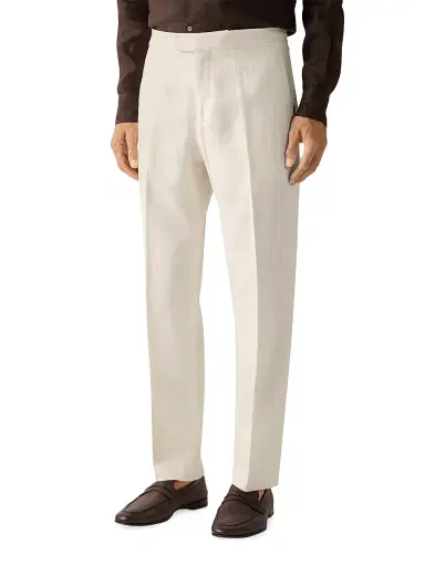 Zegna Men's Oasi Lino Pants - White - Size 44 | Thumbnail 2