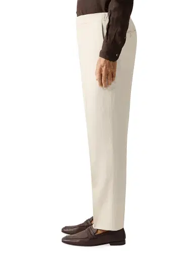 Zegna Men's Oasi Lino Pants - White - Size 44 | Thumbnail 3