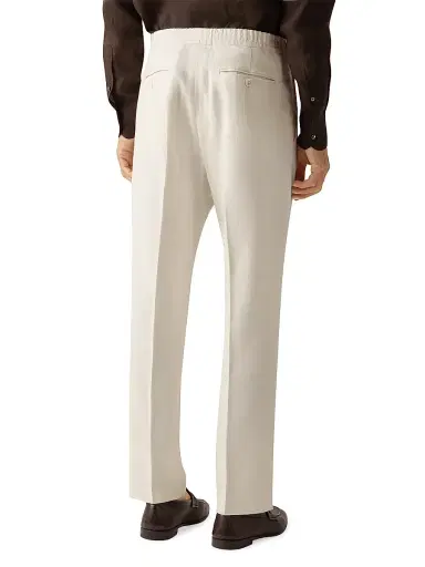 Zegna Men's Oasi Lino Pants - White - Size 44 | Thumbnail 4