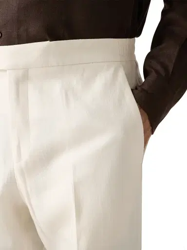 Zegna Men's Oasi Lino Pants - White - Size 44 | Thumbnail 5