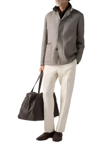 Zegna Men's Oasi Lino Pants - White - Size 44 | Thumbnail 6