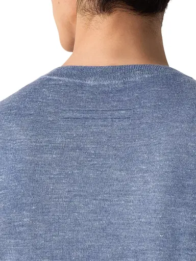 Zegna Men's Silk Cashmere and Linen Crewneck Sweater - Lilac Melange - Size 40 | Thumbnail 4