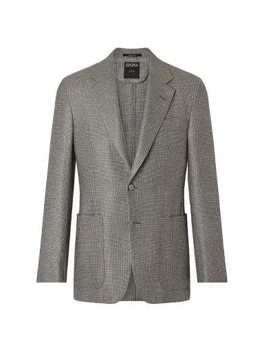 Zegna Men's Cashmere Silk and Linen Jacket - Dark Taupe - Size 48 | Thumbnail 2