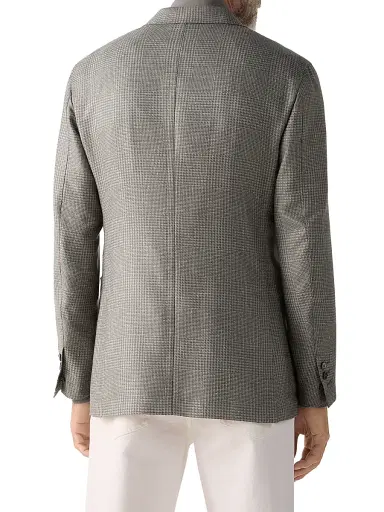 Zegna Men's Cashmere Silk and Linen Jacket - Dark Taupe - Size 48 | Thumbnail 3
