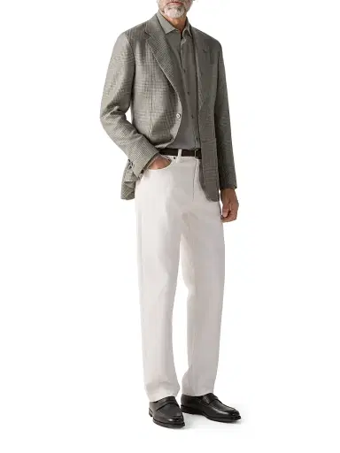 Zegna Men's Cashmere Silk and Linen Jacket - Dark Taupe - Size 48 | Thumbnail 6