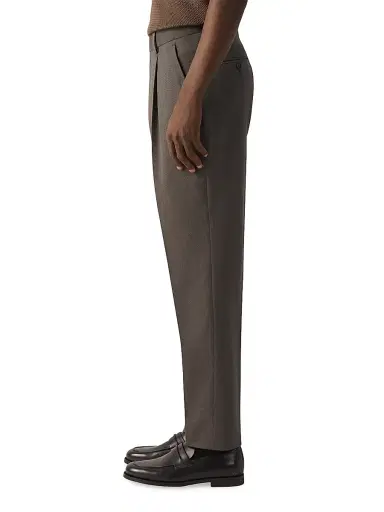 Zegna Men's 15milmil15 Wool and Silk Pants - Dark Taupe - Size 48 | Thumbnail 3