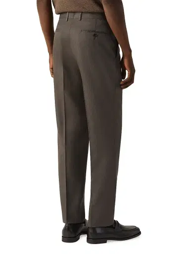 Zegna Men's 15milmil15 Wool and Silk Pants - Dark Taupe - Size 48 | Thumbnail 4