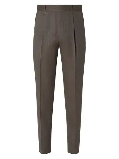 Zegna Men's 15milmil15 Wool and Silk Pants - Dark Taupe - Size 48 | Thumbnail 1
