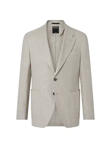 Zegna Men's Crossover Wool Linen and Silk Jacket - Light Beige - Size 48 | Thumbnail 2 Zegna Men's Crossover Wool Linen and Silk Jacket - Light Beige - Size 48 | Thumbnail 2