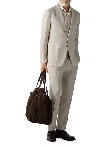 Zegna Men's Crossover Wool Linen and Silk Jacket - Light Beige - Size 48 | Thumbnail 6 Zegna Men's Crossover Wool Linen and Silk Jacket - Light Beige - Size 48 | Thumbnail 6