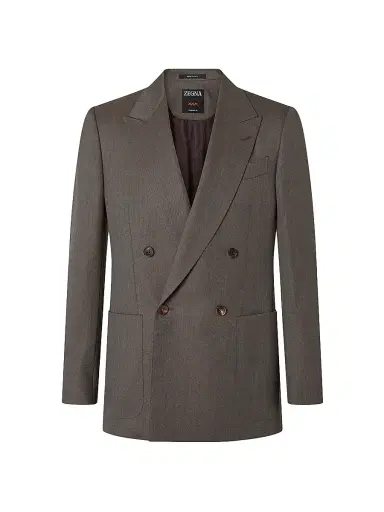 Zegna Men's Wool and Silk Jacket - Dark Taupe - Size 46 | Thumbnail 2 Zegna Men's Wool and Silk Jacket - Dark Taupe - Size 46 | Thumbnail 2