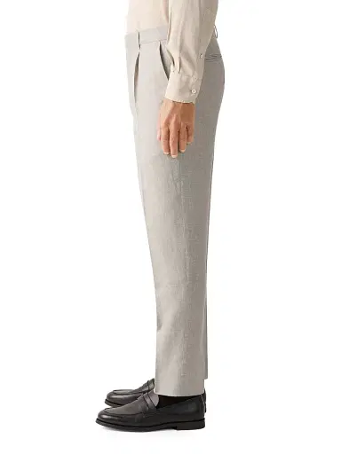 Zegna Men's Crossover Wool Linen and Silk Pants - Light Beige - Size 48 | Thumbnail 4