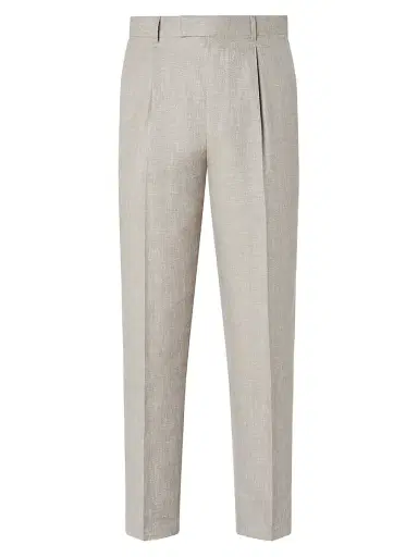 Zegna Men's Crossover Wool Linen and Silk Pants - Light Beige - Size 48 | Thumbnail 1
