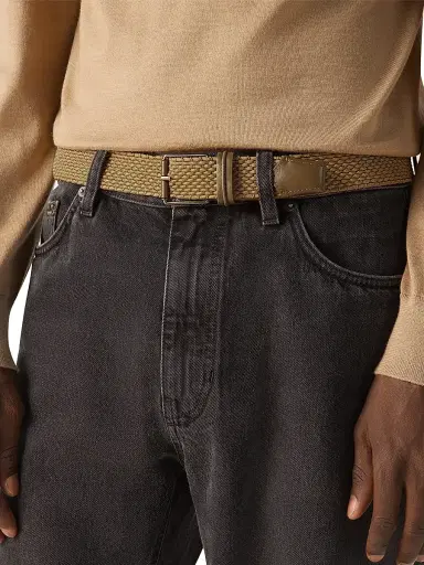 Zegna Men's Rayon Belt - Olive Green - Size 42 | Thumbnail 2 Zegna Men's Rayon Belt - Olive Green - Size 42 | Thumbnail 2