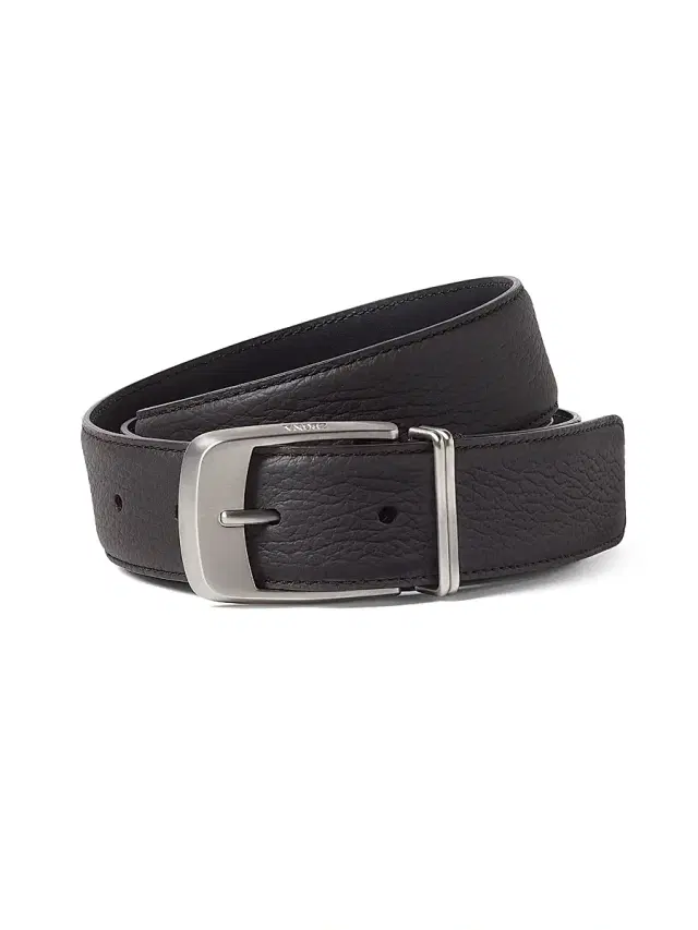 ZEGNA Men's Leather Belt - Dark Brown