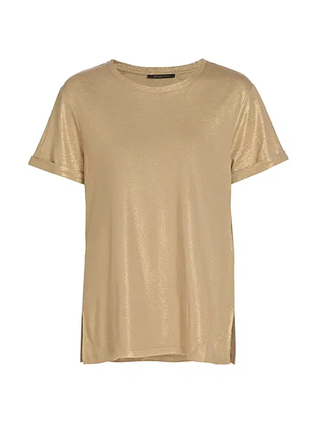 Kobi Halperin Women's Meegan Metallic Jersey Crewneck T-Shirt - Gold