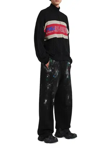 Balenciaga Men's Painter's Shirt Baggy Sweatpants - Black - Size Large | Thumbnail 2