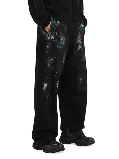 Balenciaga Men's Painter's Shirt Baggy Sweatpants - Black - Size Large | Thumbnail 3