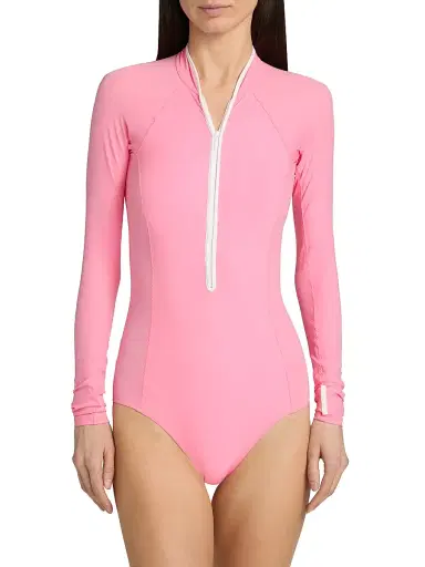 Hunza G Women's Tyra Rashguard Swimsuit - Bubblegum - Size Medium | Thumbnail 3 Hunza G Women's Tyra Rashguard Swimsuit - Bubblegum - Size Medium | Thumbnail 3