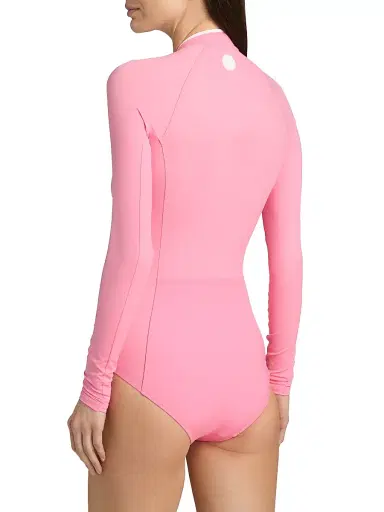 Hunza G Women's Tyra Rashguard Swimsuit - Bubblegum - Size Medium | Thumbnail 4 Hunza G Women's Tyra Rashguard Swimsuit - Bubblegum - Size Medium | Thumbnail 4