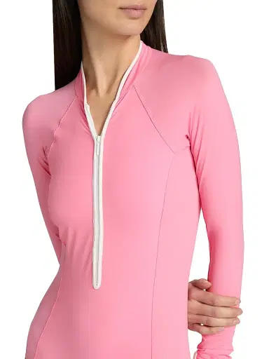 Hunza G Women's Tyra Rashguard Swimsuit - Bubblegum - Size Medium | Thumbnail 5 Hunza G Women's Tyra Rashguard Swimsuit - Bubblegum - Size Medium | Thumbnail 5